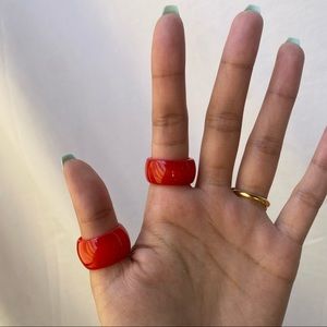 JADE RED THICK RING